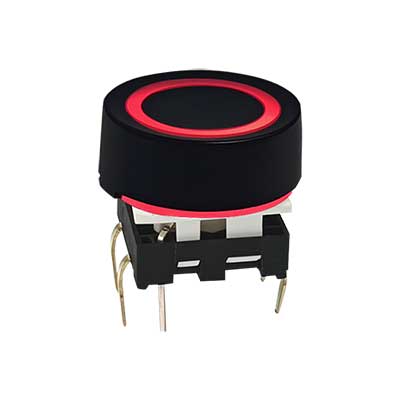 16MM圓形帶燈按鈕開關-鐳雕電源符號